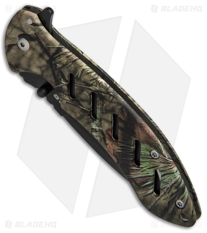 Bear Edge Large Brisk 1.0 Frame Lock Knife Mossy Oak Camo (3.6" Black) 