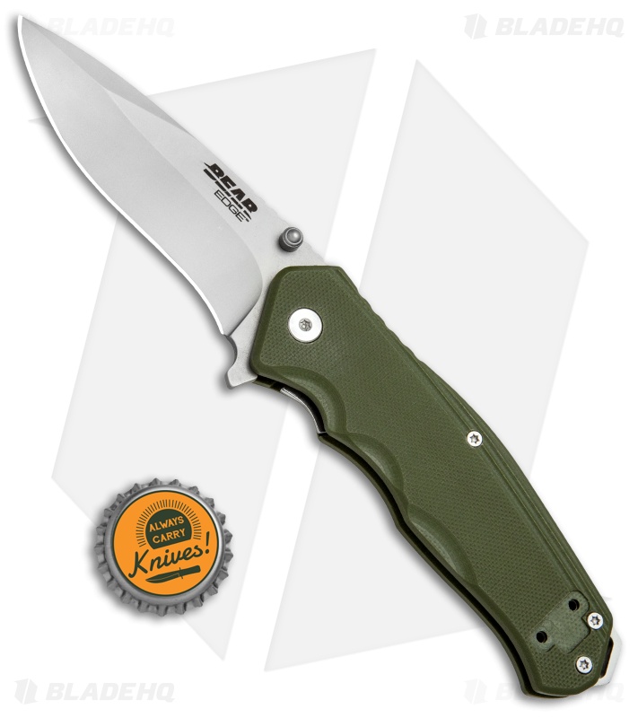 Bear Edge Sideliner Liner Lock Knife Green G-10 (3.25