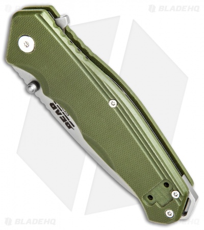 Bear Edge Sideliner Liner Lock Knife Green G-10 (3.25" Bead Blast) 61102