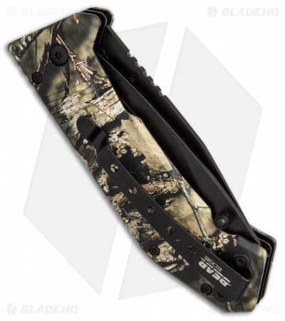 Bear Edge Double Gut Liner Lock Folding Knife Mossy Oak Camo (3.1" Black) 61519