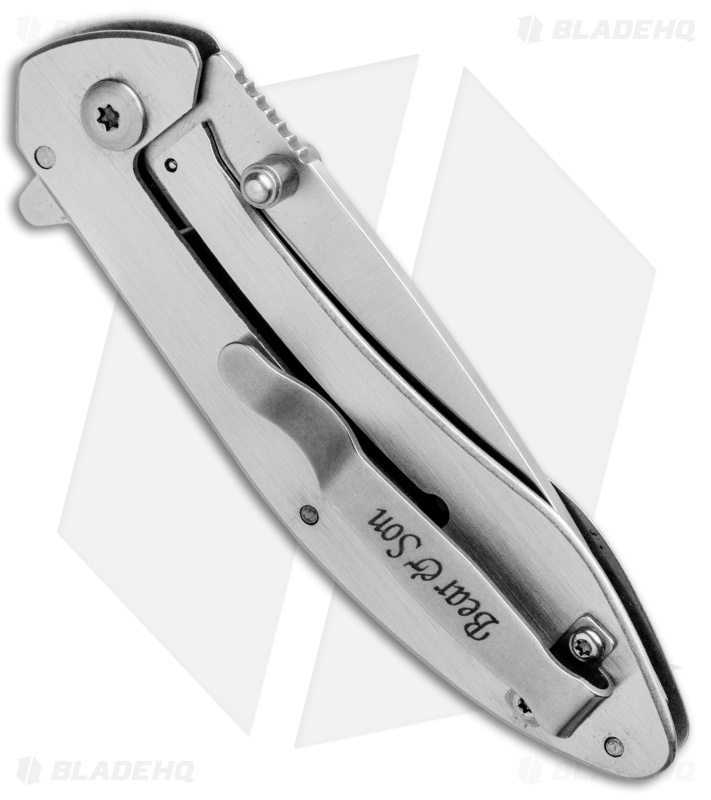 Bear & Son 4" Liner Lock Flipper Knife Stainless Steel (2.8" Satin) 112
