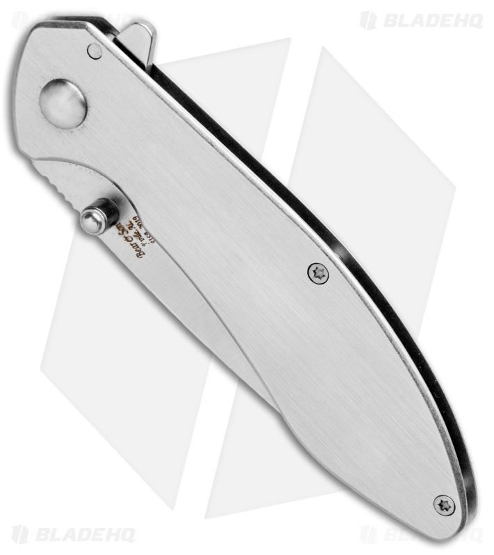 Bear & Son 4" Liner Lock Flipper Knife Stainless Steel (2.8" Satin) 112