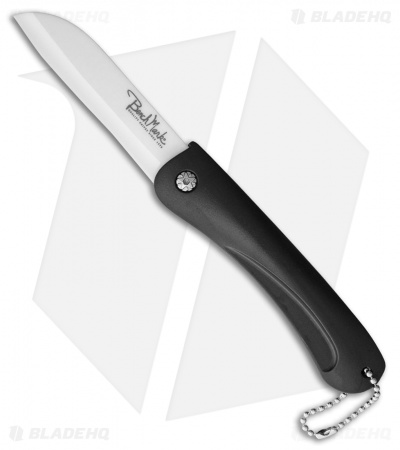 Benchmark Ceramic Folding Knife Black Rubber Handle (3