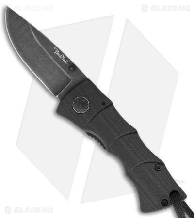 Benchmark Liner Lock Folding Neck Knife Black G-10 (2" Black)