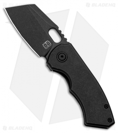 BergBlades Mini Slim Frame Lock Knife Black DLC Titanium (2.4" Black)