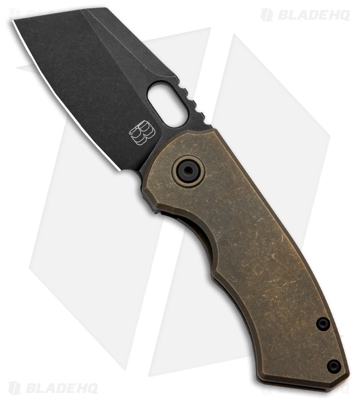 BergBlades Mini Slim Frame Lock Knife Bronze Ti (2.4" Black DLC)