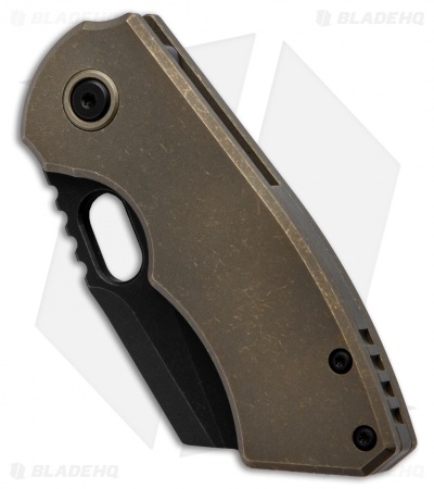 BergBlades Mini Slim Frame Lock Knife Bronze Ti (2.4" Black DLC)