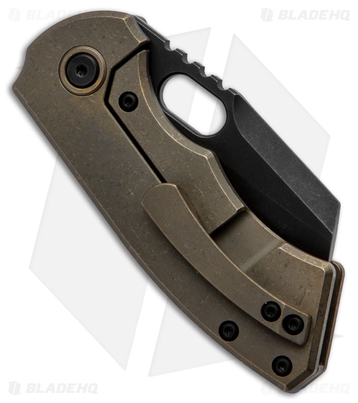 BergBlades Mini Slim Frame Lock Knife Bronze Ti (2.4" Black DLC)