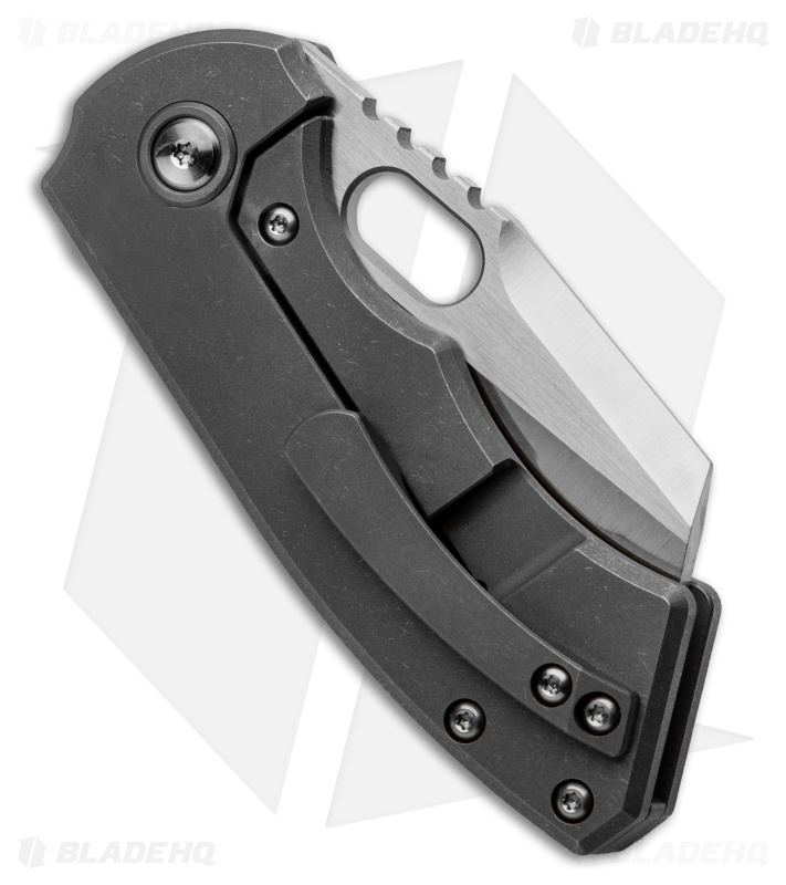 BergBlades Mini Slim Frame Lock Knife Sandblasted + SW Titanium (2.4" Satin)