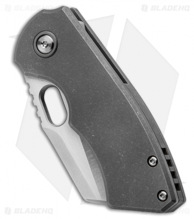 BergBlades Mini Slim Frame Lock Knife Sandblasted + SW Titanium (2.4" Satin)