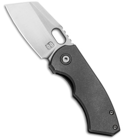 BergBlades Mini Slim Frame Lock Knife Sandblasted + SW Titanium (2.4" Satin)