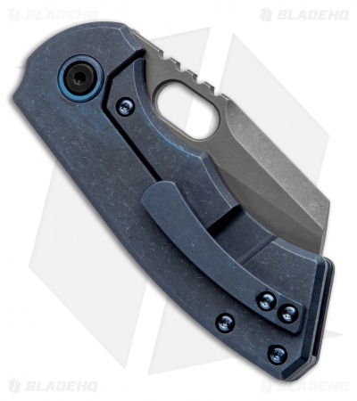 BergBlades Mini Slim Frame Lock Knife Blue Ti (2.4" Sand/Stone)