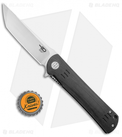 Bestech Knives Kendo Tanto Liner Lock Knife Black G-10 (3.75" Satin)  