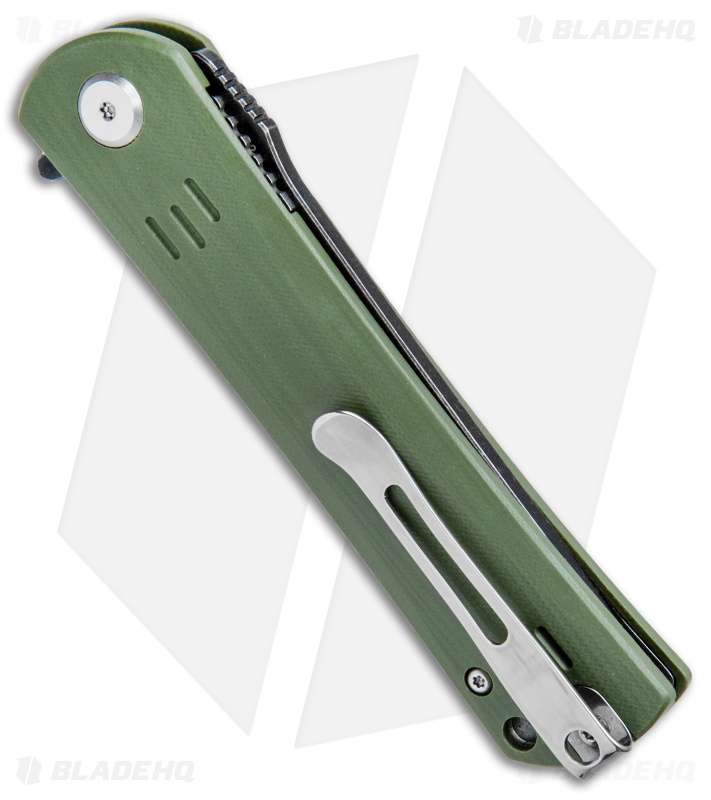 Bestech Knives Kendo Tanto Liner Lock Knife Green G-10 (3.75" Satin, Black)  