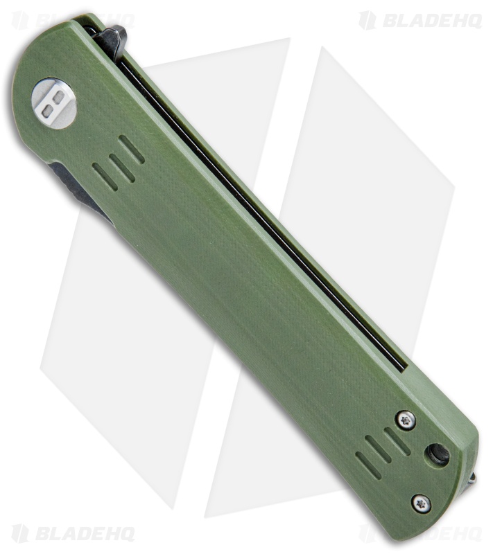 Bestech Knives Kendo Tanto Liner Lock Knife Green G-10 (3.75" Satin, Black)  
