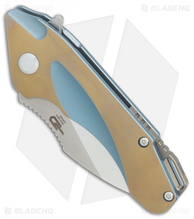 Bestech Knives Goblin Frame Lock Knife Bronze/Blue Titanium (2" Satin) 1711B