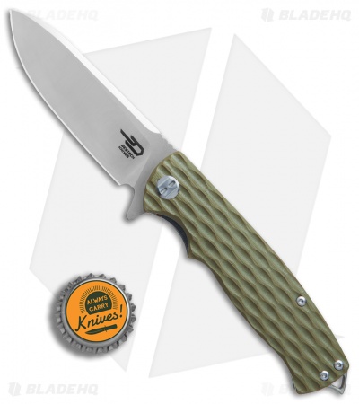 Bestech Knives Grampus Liner Lock Knife OD Green G-10 (3.5" Satin)  