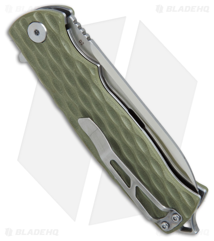 Bestech Knives Grampus Liner Lock Knife OD Green G-10 (3.5" Satin)  