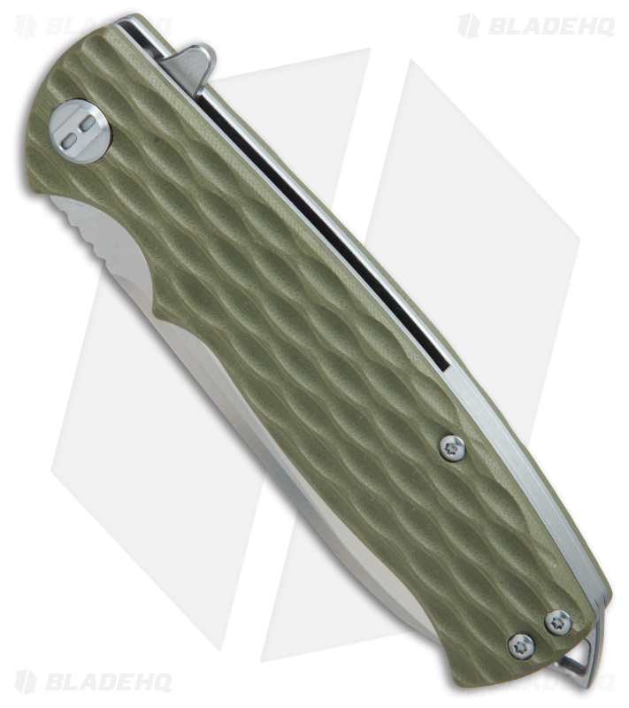 Bestech Knives Grampus Liner Lock Knife OD Green G-10 (3.5" Satin)  