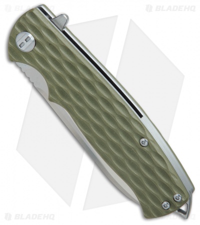 Bestech Knives Grampus Liner Lock Knife OD Green G-10 (3.5" Satin)  