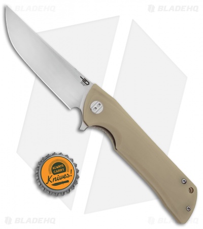 Bestech Knives Paladin Liner Lock Knife Tan G-10 (3.6" Satin) BG13B-1