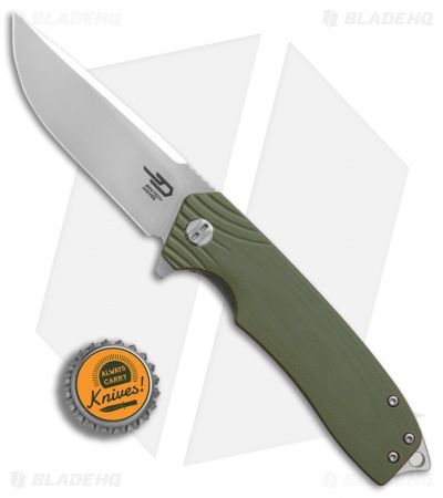 Bestech Knives Lion Liner Lock Knife Green G-10 (3.3" Satin)  