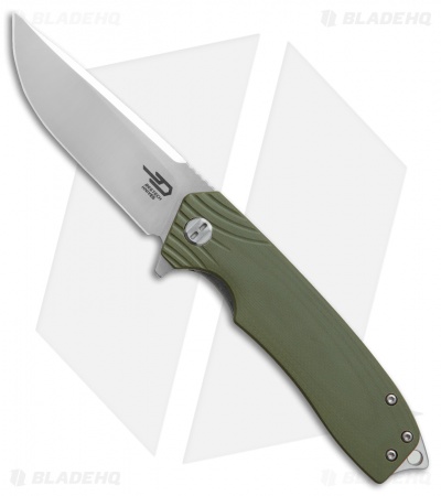 Bestech Knives Lion Liner Lock Knife Green G-10 (3.3" Satin)  