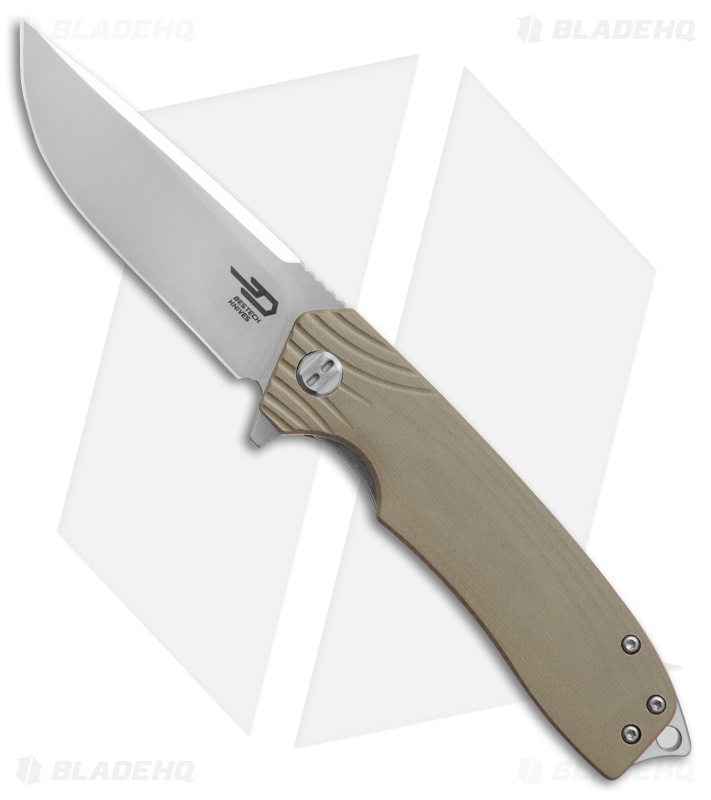 Bestech Knives Lion Liner Lock Knife Tan G-10 (3.3" Satin)  