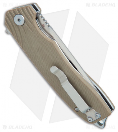 Bestech Knives Lion Liner Lock Knife Tan G-10 (3.3" Satin)  
