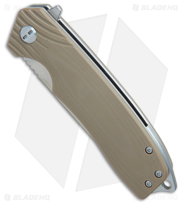 Bestech Knives Lion Liner Lock Knife Tan G-10 (3.3" Satin)  