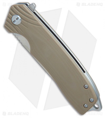 Bestech Knives Lion Liner Lock Knife Tan G-10 (3.3" Satin)  