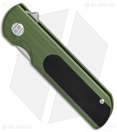 Bestech Knives Pebble Liner Lock Knife Green/Black G-10 (2.8" Stonewash) BG07A