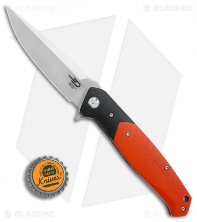 Bestech Knives Swordfish Liner Lock Knife Orange/Black G-10 (3.8" Satin)