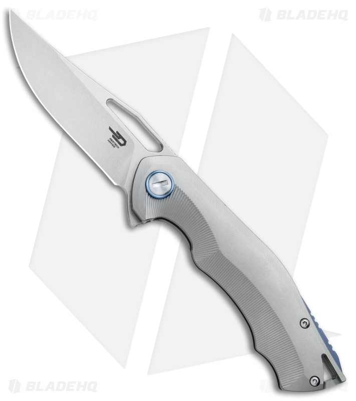 Bestech Knives Tercel Frame Lock Knife Gray Titanium (3.375" Stonewash)