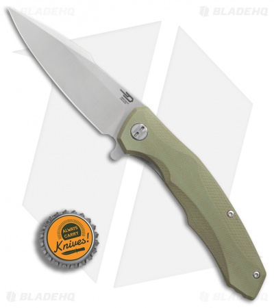 Bestech Knives Warwolf Liner Lock Knife OD Green G-10 (3.5" Satin)  