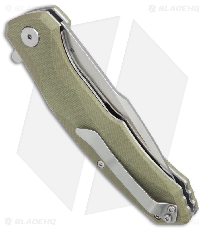 Bestech Knives Warwolf Liner Lock Knife OD Green G-10 (3.5" Satin)  