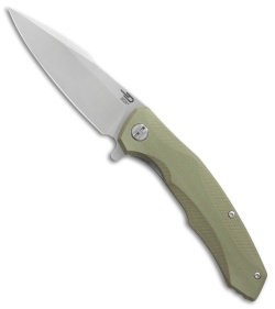 Bestech Knives Warwolf Liner Lock Knife OD Green G-10 (3.5" Satin)  