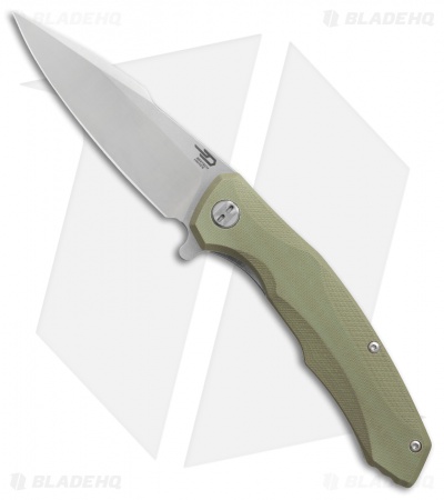 Bestech Knives Warwolf Liner Lock Knife OD Green G-10 (3.5" Satin)  