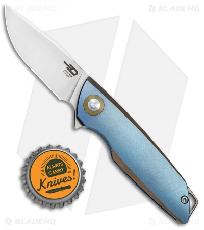 Bestech Knives Zen Frame Lock Knife Blue Titanium (2.1" Satin) BT1712B