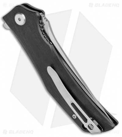 Bestech Knives Scimitar Liner Lock Knife Black G-10 (3.75" Satin)  