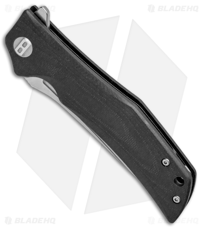 Bestech Knives Scimitar Liner Lock Knife Black G-10 (3.75" Satin)  