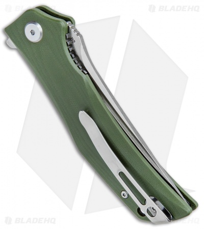 Bestech Knives Scimitar Liner Lock Knife Green G-10 (3.75" Satin)  