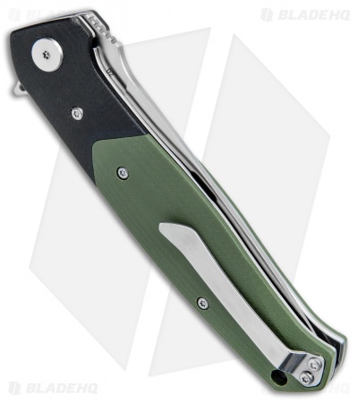 Bestech Knives Swordfish Liner Lock Knife Green/Black G-10 (3.8" Satin)