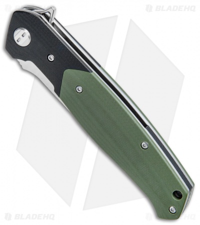 Bestech Knives Swordfish Liner Lock Knife Green/Black G-10 (3.8" Satin)