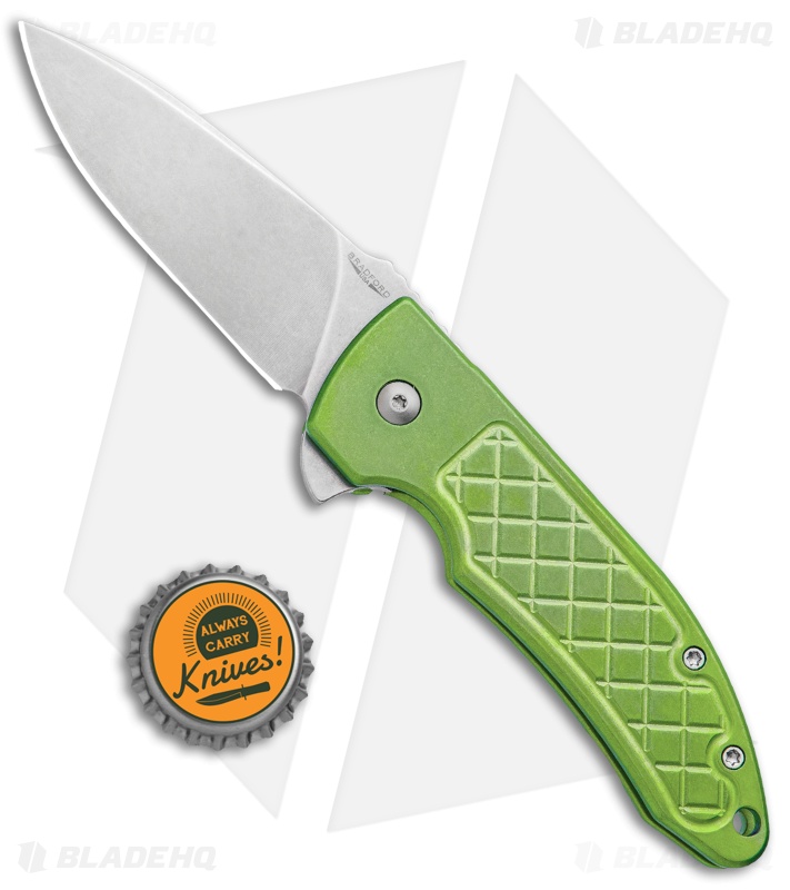 Bradford Knives Guardian3 Flipper G3F Knife Titanium Green (3" Stonewash)