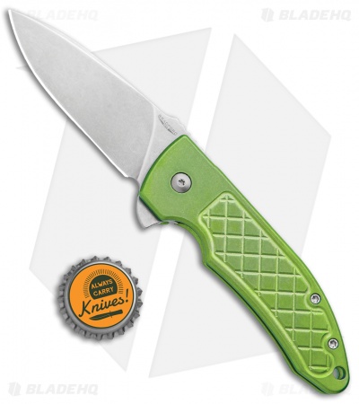 Bradford Knives Guardian3 Flipper G3F Knife Titanium Green (3" Stonewash)