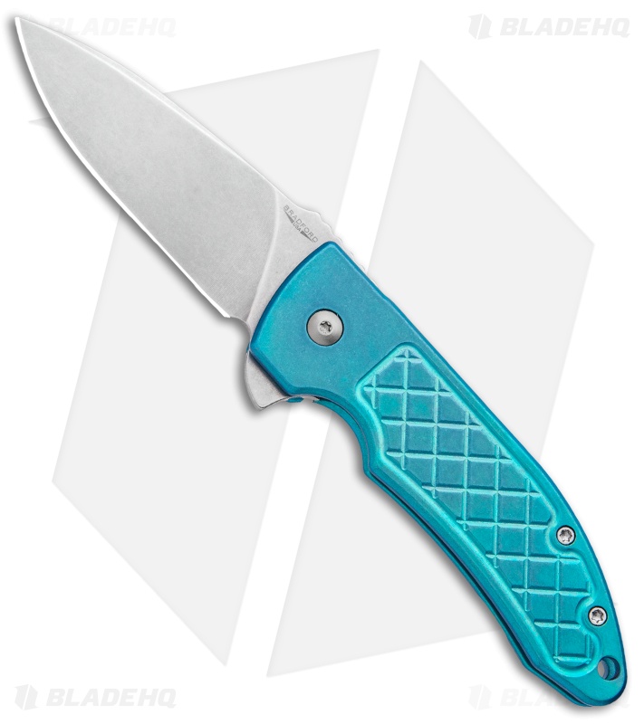 Bradford Knives Guardian3 Flipper G3F Knife Titanium Turquoise  (3" Stonewash)
