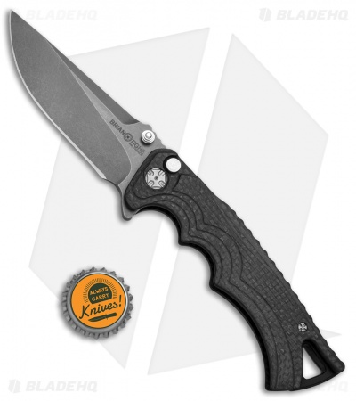 Brian Tighe & Friends Large Tighe Fighter Flipper Knife CF (3.7" Acid Stonewash)