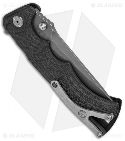 Brian Tighe & Friends Large Tighe Fighter Flipper Knife CF (3.7" Acid Stonewash)