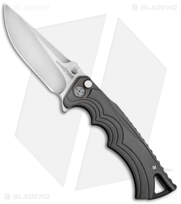 Brian Tighe & Friends Large Tighe Fighter Flipper Knife Gray (3.75" Satin/SW)